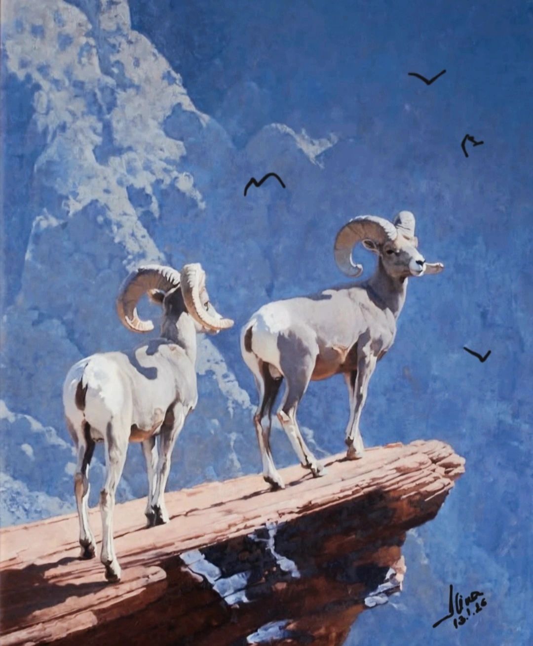 ArteDiAlina.com painting: No fear of heights
